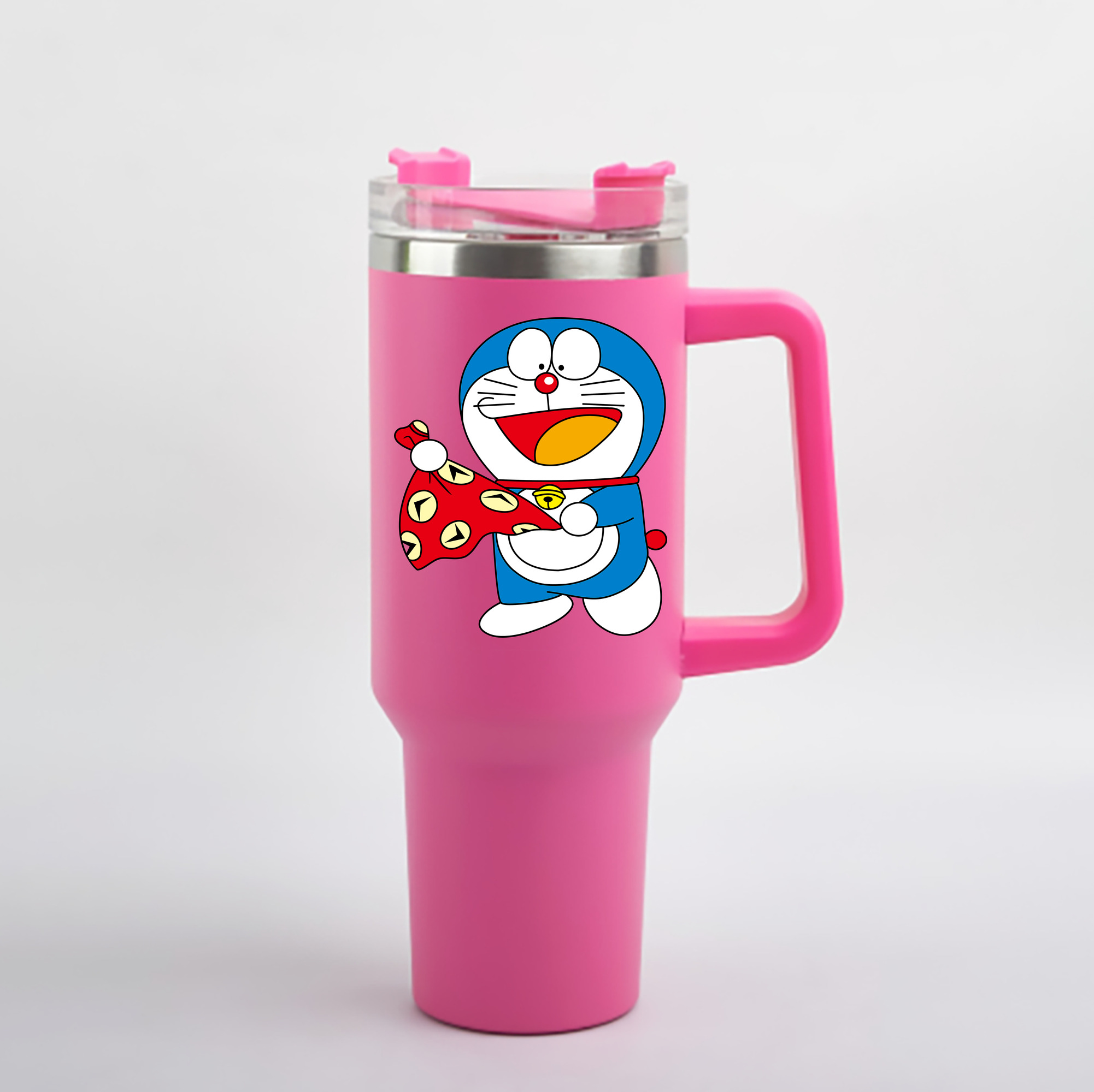 （画像用） ドラえもん Doraemon 1200mL車用タンブラー - クリスタルステッカー（プラスチックストロー付き）
